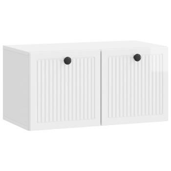 Wandmontierter TV-Schrank Hochglanz Weiß 59,5 x 31 x 30 cm