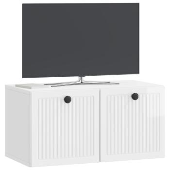 Wandmontierter TV-Schrank Hochglanz Weiß 59,5 x 31 x 30 cm