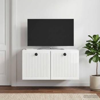 Wandmontierter TV-Schrank Hochglanz Weiß 59,5 x 31 x 30 cm