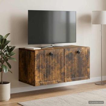 Wandmontierter TV-Schrank Geräucherte Eiche 59,5 x 31 x 30 cm