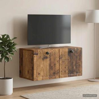 ARDEBO.de - Wandmontierter TV-Schrank Altholz 59,5 x 31 x 30 cm