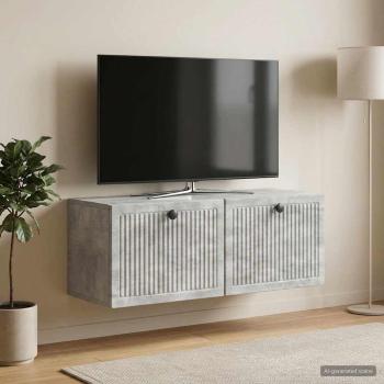 Wandmontierter TV-Schrank Betongrau 78,5 x 31 x 30 cm