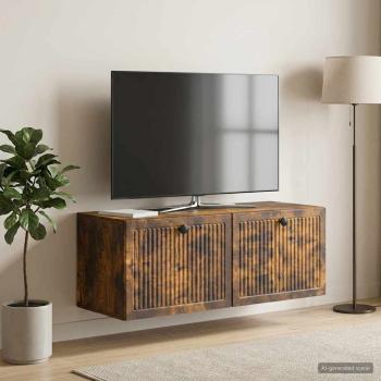 ARDEBO.de - Wandmontierter TV-Schrank Geräucherte Eiche 78,5 x 31 x 30 cm