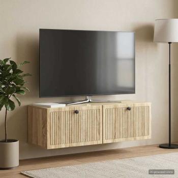 ARDEBO.de - Wandmontierter TV-Schrank Sonoma-Eiche 98 x 31 x 30 cm