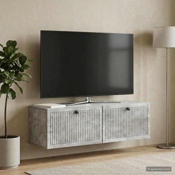Wandmontierter TV-Schrank Betongrau 98 x 31 x 30 cm