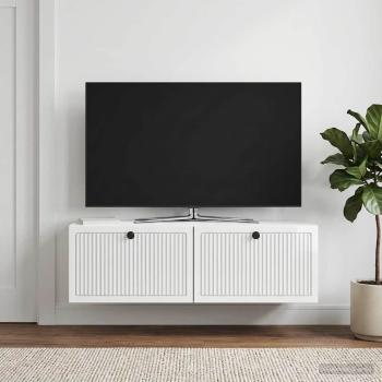 Wandmontierter TV-Schrank Hochglanz Weiß 98 x 31 x 30 cm