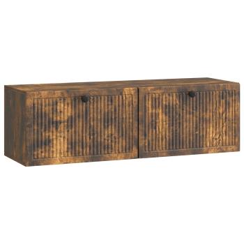 Wandmontierter TV-Schrank Geräucherte Eiche 98 x 31 x 30 cm