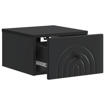 Wandmontierter Nachttisch Schwarz 33 x 34,5 x 20 cm