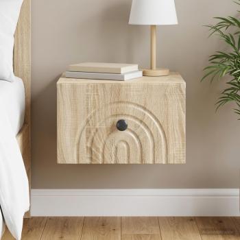 ARDEBO.de - Wandmontierter Nachttisch Sonoma-Eiche 33 x 34,5 x 20 cm