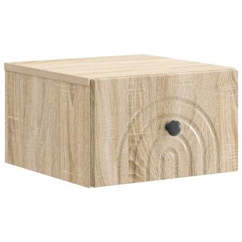 Wandmontierter Nachttisch 2 stk. Sonoma-Eiche 33 x 34,5 x 20 cm