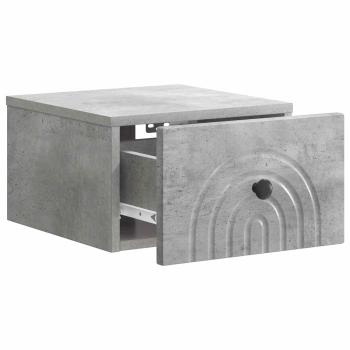 Wandmontierter Nachttisch Betongrau 33 x 34,5 x 20 cm