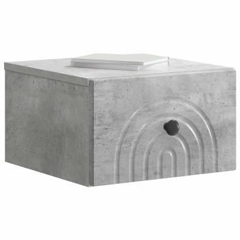 Wandmontierter Nachttisch 2 stk. Betongrau 33 x 34,5 x 20 cm