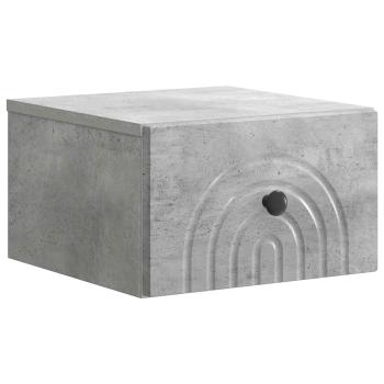 Wandmontierter Nachttisch 2 stk. Betongrau 33 x 34,5 x 20 cm