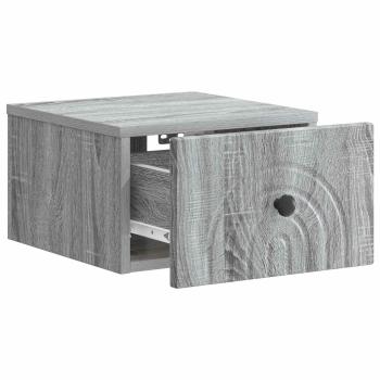 Wandmontierter Nachttisch Graues Sonoma 33 x 34,5 x 20 cm