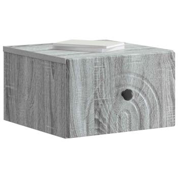 Wandmontierter Nachttisch 2 stk. Graues Sonoma