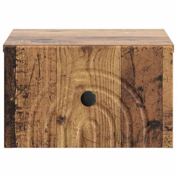 Wandmontierter Nachttisch Altholz 33 x 34,5 x 20 cm