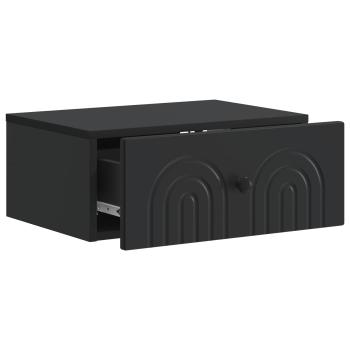 Wandmontierter Nachttisch Schwarz 49 x 34,5 x 20 cm
