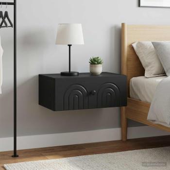 Wandmontierter Nachttisch 2 Stk. Schwarz 49 x 34,5 x 20 cm