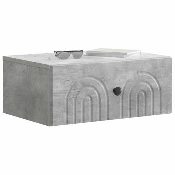 Wandmontierter Nachttisch Betongrau 49 x 34,5 x 20 cm