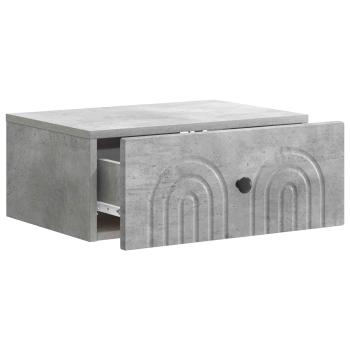 Wandmontierter Nachttisch Betongrau 49 x 34,5 x 20 cm