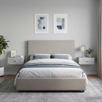 ARDEBO.de - Wandmontierter Nachttisch 2 Stk. Betongrau 49 x 34,5 x 20 cm