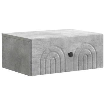 Wandmontierter Nachttisch 2 Stk. Betongrau 49 x 34,5 x 20 cm