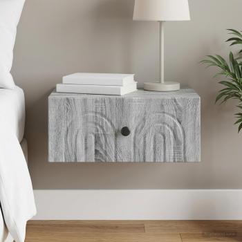 ARDEBO.de - Wandmontierter Nachttisch Sonoma-Grau 49 x 34,5 x 20 cm