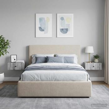 ARDEBO.de - Wandmontierter Nachttisch 2 Stk. Sonoma-Grau 49 x 34,5 x 20 cm