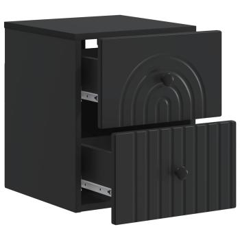 Wandmontierter Nachttisch Schwarz 33 x 34,5 x 40 cm