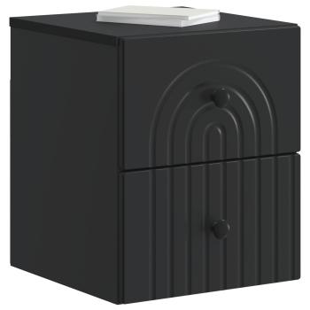 Wandmontierter Nachttisch 2 stk. Schwarz 33 x 34,5 x 40 cm