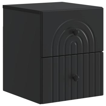 Wandmontierter Nachttisch 2 stk. Schwarz 33 x 34,5 x 40 cm