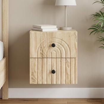 ARDEBO.de - Wandmontierter Nachttisch Sonoma-Eiche 33 x 34,5 x 40 cm