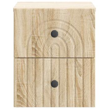 Wandmontierter Nachttisch Sonoma-Eiche 33 x 34,5 x 40 cm