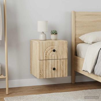 ARDEBO.de - Wandmontierter Nachttisch 2 stk. Sonoma-Eiche 33 x 34,5 x 40 cm
