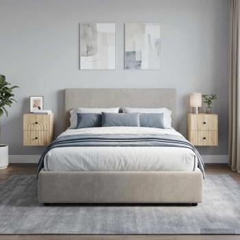 Wandmontierter Nachttisch 2 stk. Sonoma-Eiche 33 x 34,5 x 40 cm