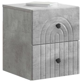 Wandmontierter Nachttisch 2 stk. Betongrau 33 x 34,5 x 40 cm
