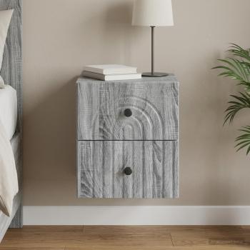ARDEBO.de - Wandmontierter Nachttisch Graues Sonoma 33 x 34,5 x 40 cm
