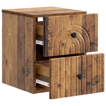 Wandmontierter Nachttisch Altholz 33 x 34,5 x 40 cm