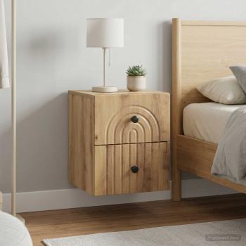 ARDEBO.de - Wandmontierter Nachttisch 2 stk. Artisan-Eiche