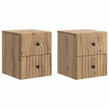 Wandmontierter Nachttisch 2 stk. Artisan-Eiche