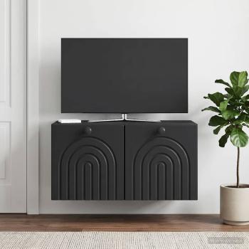 ARDEBO.de - Wandmontierter TV-Schrank Schwarz 59,5 x 41 x 30 cm