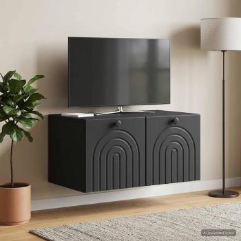 Wandmontierter TV-Schrank Schwarz 59,5 x 41 x 30 cm