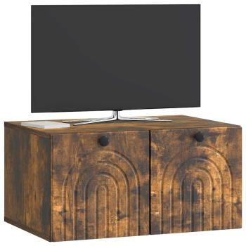 Wandmontierter TV-Schrank Geräucherte Eiche 59,5 x 41 x 30 cm