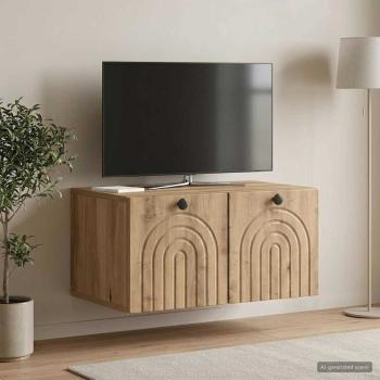 ARDEBO.de - Wandmontierter TV-Schrank 59,5 x 41 x 30 cm Artisan-Eiche