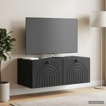ARDEBO.de - Wandmontierter TV-Schrank Schwarz 78,5 x 41 x 30 cm