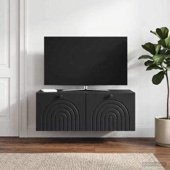 Wandmontierter TV-Schrank Schwarz 78,5 x 41 x 30 cm