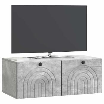 Wandmontierter TV-Schrank Betongrau 78,5 x 41 x 30 cm