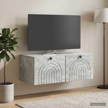 Wandmontierter TV-Schrank Betongrau 78,5 x 41 x 30 cm