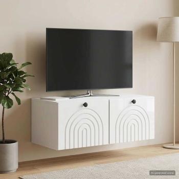 Wandmontierter TV-Schrank Hochglanz Weiß 78,5 x 41 x 30 cm
