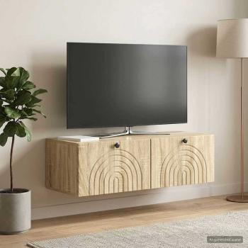 ARDEBO.de - Wandmontierter TV-Schrank Sonoma-Eiche 98 x 41 x 30 cm